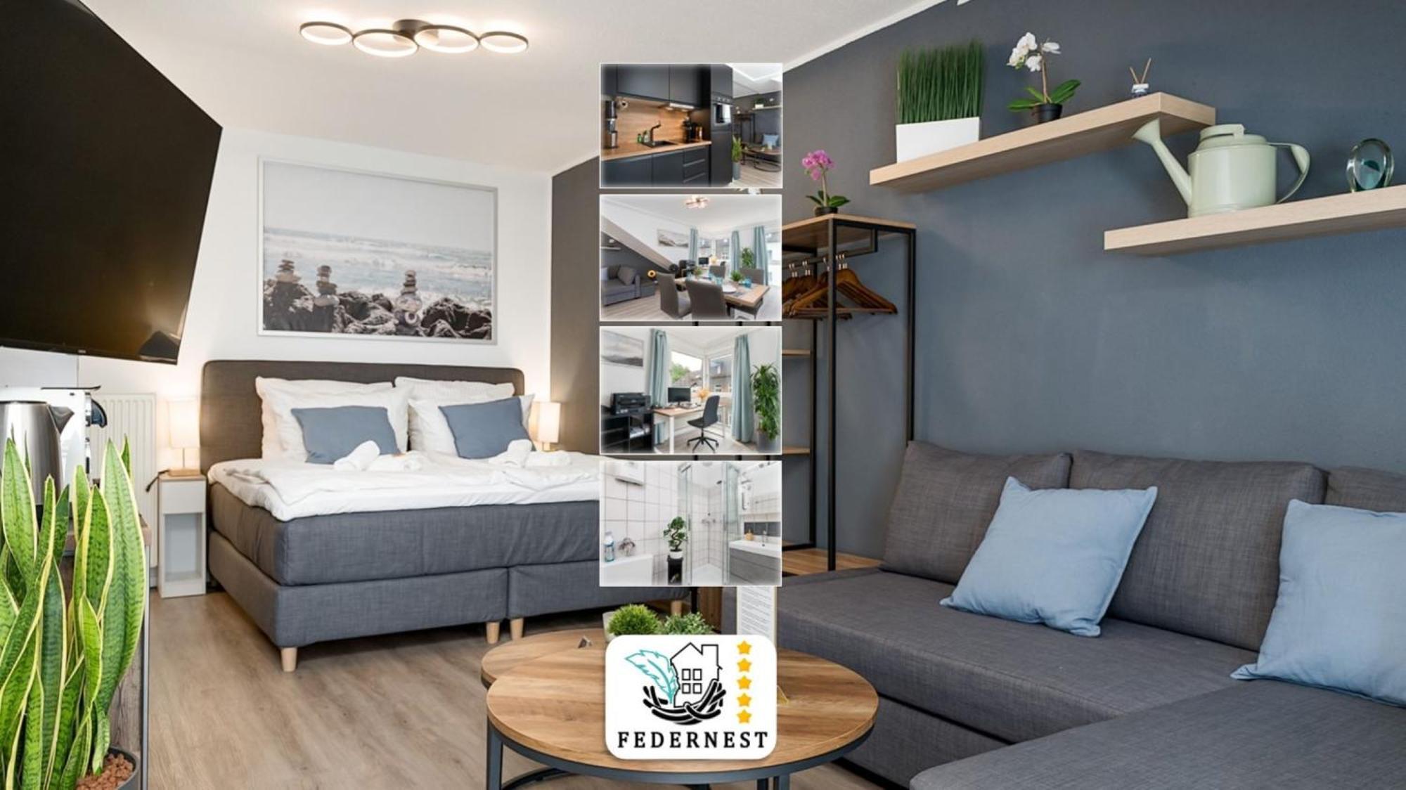 Federnest - Luxus-Studio - Kingsize Boxspringbett - Home-Office Mit Monitor Und Drucker - 11 Min Hbf Duisburg Exterior foto